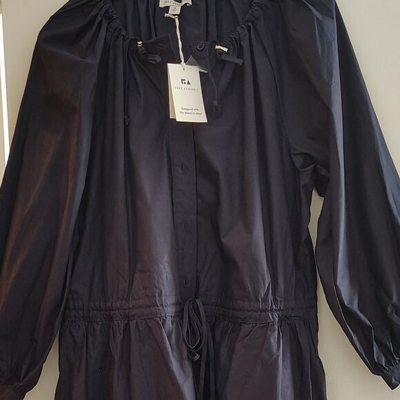 Free Assembly gathered neck cotton maxi dress with long sleeves - Picture 3 of 13